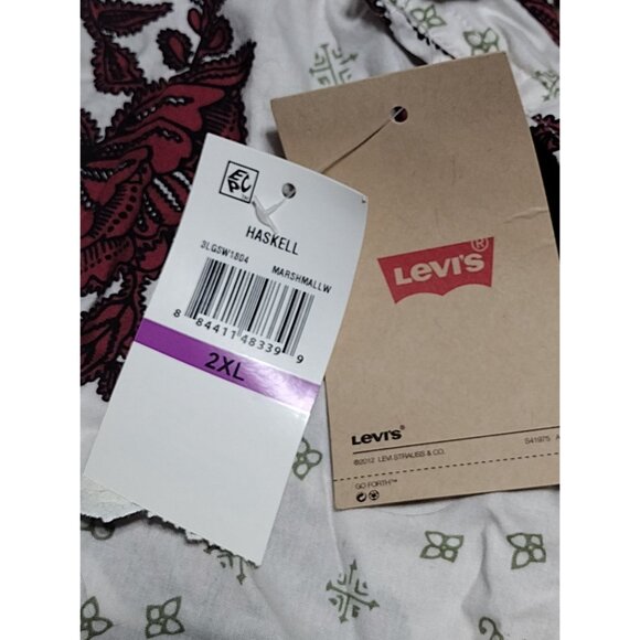 Levi's Strauss Men's Haskell Marshmallow 2XL Shirt Short Sleeve Button Down - Picture 3 of 5